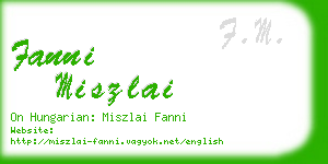 fanni miszlai business card